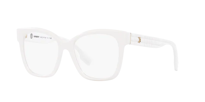 Brillen Burberry Sylvie BE 2363 (3007) farbe bianco form quadratisch gläser lente demo