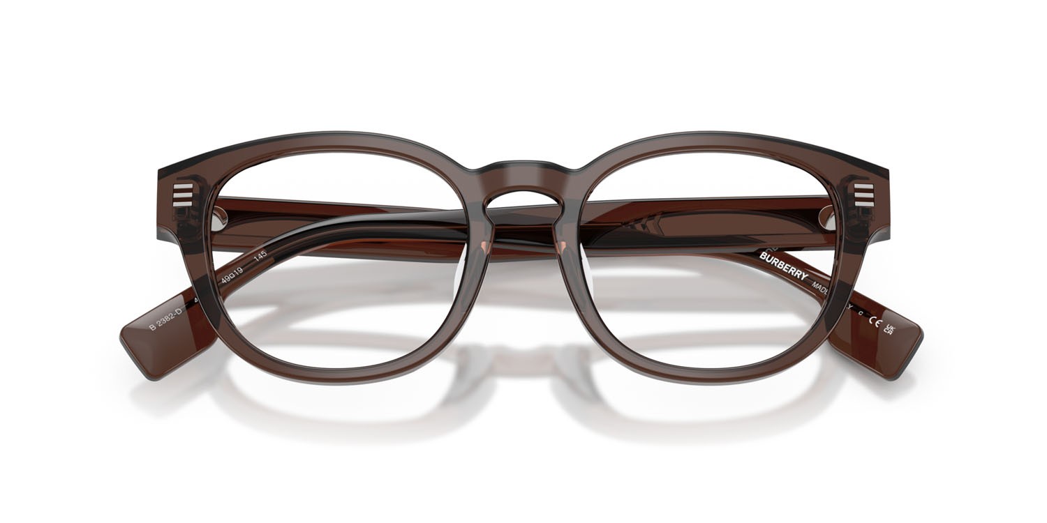 Occhiali da vista Burberry Aubrey BE 2382D (4116) colore marrone forma rotondo lenti lente demo