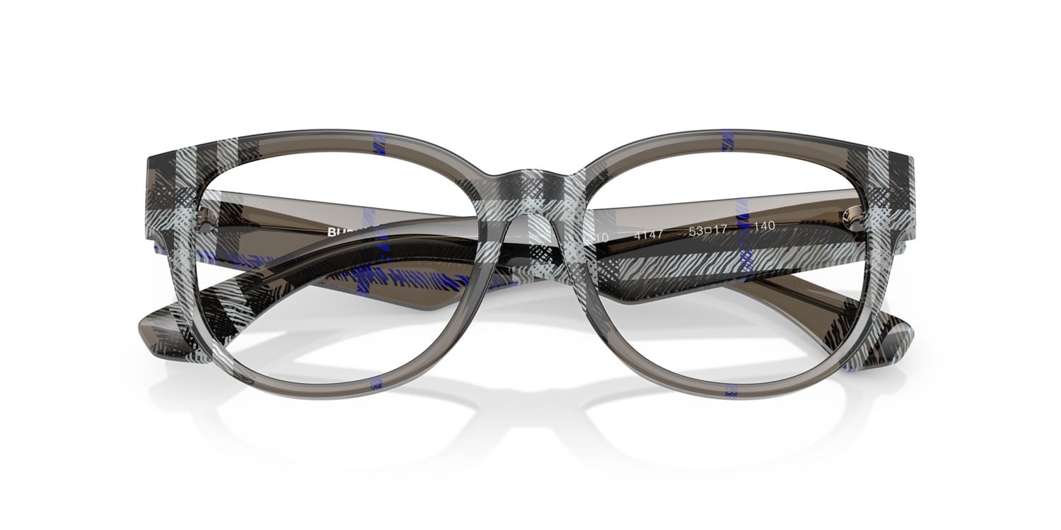 Occhiali da vista Burberry BE 2410 (4147) colore lichen check forma pantos lenti lente demo