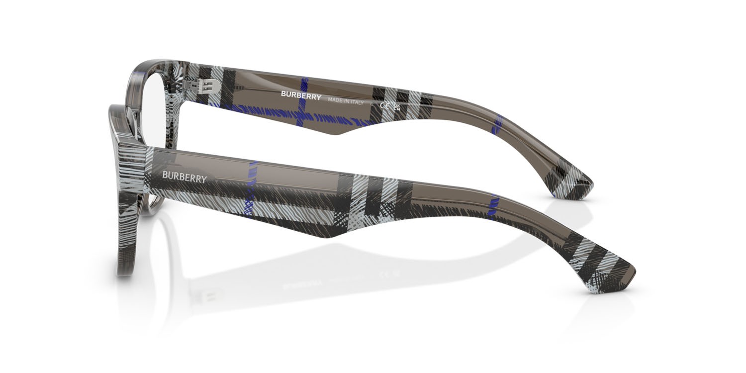 Occhiali da vista Burberry BE 2410 (4147) colore lichen check forma pantos lenti lente demo