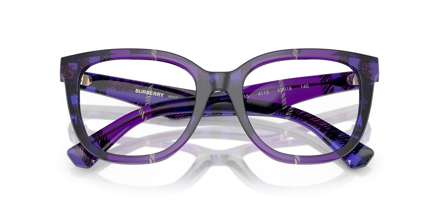 Eyeglasses Burberry BE 2415 (4113) color check violet shape square lenses lente demo