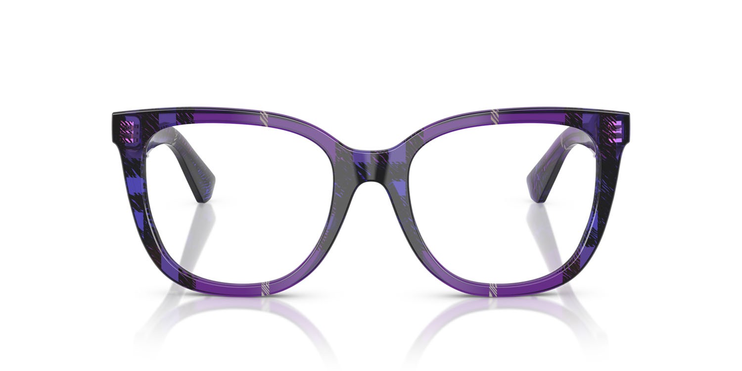 Eyeglasses Burberry BE 2415 (4113) color check violet shape square lenses lente demo