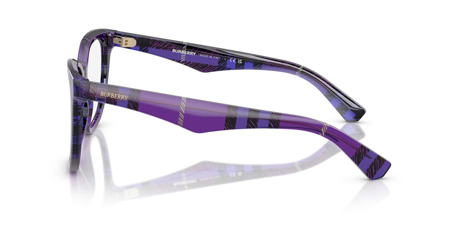 Eyeglasses Burberry BE 2415 (4113) color check violet shape square lenses lente demo