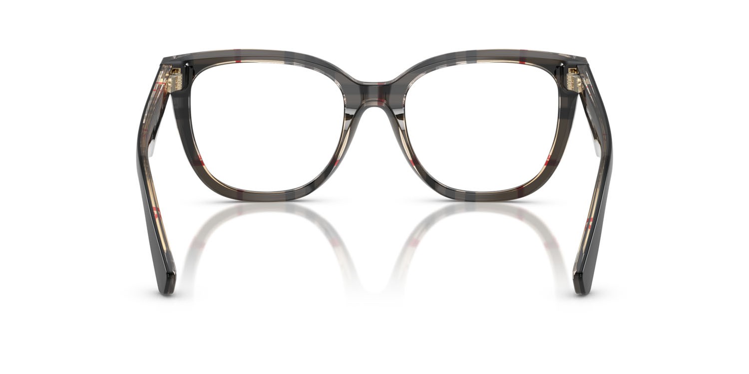 Occhiali da vista Burberry BE 2415 (4121) colore top nero su motivo a quadri vintage forma quadrato lenti lente demo