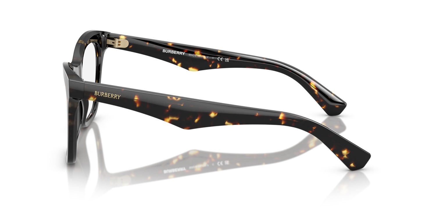 Occhiali da vista Burberry BE 2416 (4106) colore havana giallo forma cat eye lenti lente demo