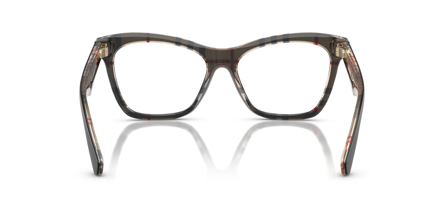 Eyeglasses Burberry BE 2416 (4121) color top nero su motivo a quadri vintage shape cat eye lenses lente demo