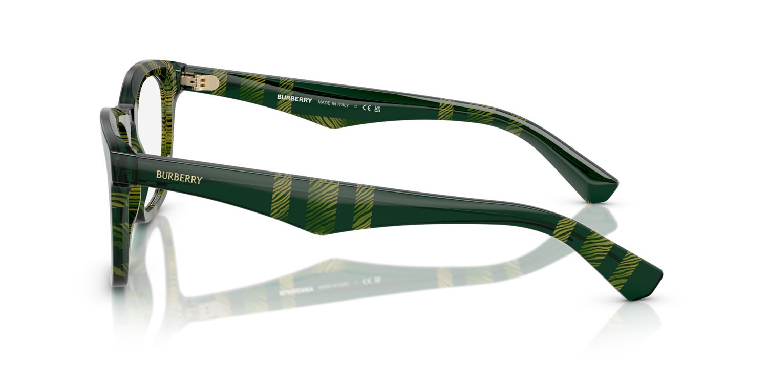 Occhiali da vista Burberry BE 2417 (4125) colore motivo a quadri verde forma quadrato lenti lente demo