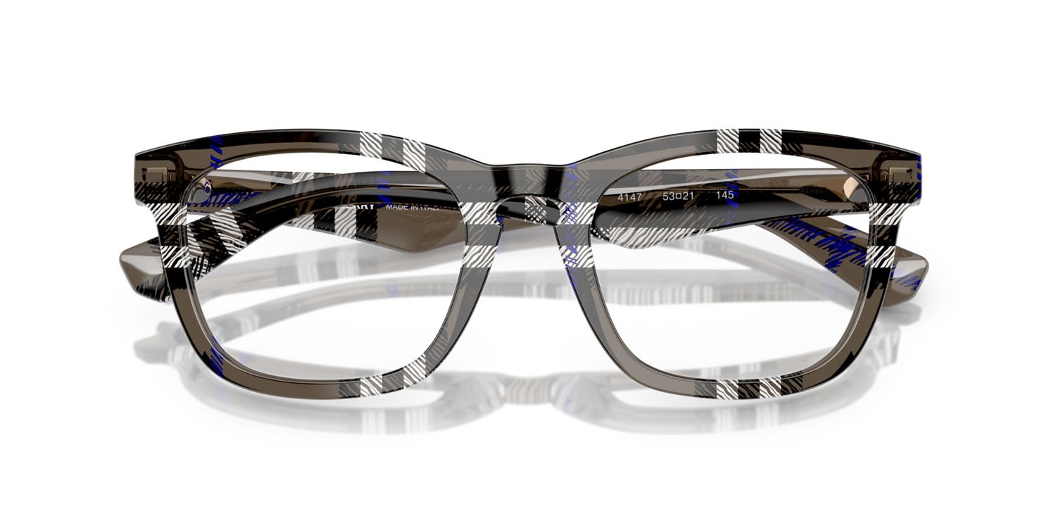 Occhiali da vista Burberry BE 2417 (4147) colore lichen check forma quadrato lenti lente demo