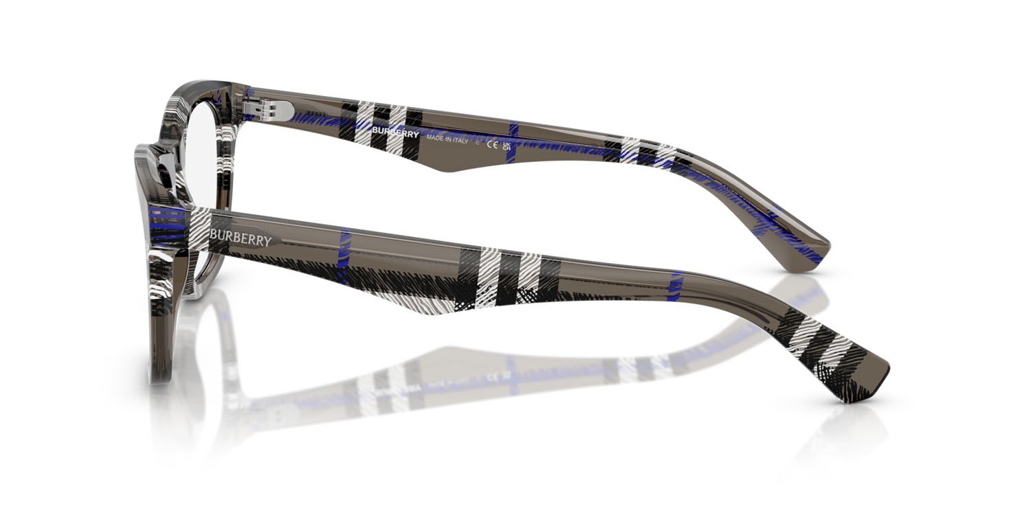 Occhiali da vista Burberry BE 2417 (4147) colore lichen check forma quadrato lenti lente demo