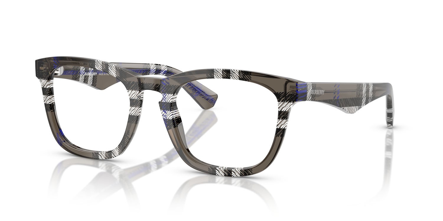 Occhiali da vista Burberry BE 2417 (4147) colore lichen check forma quadrato lenti lente demo