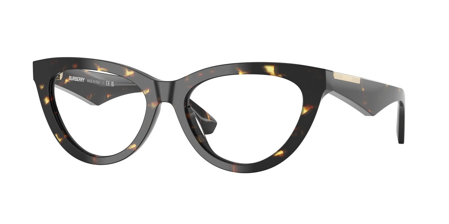 Occhiali da vista Burberry BE 2418U (4106) colore havana giallo forma cat eye lenti lente demo