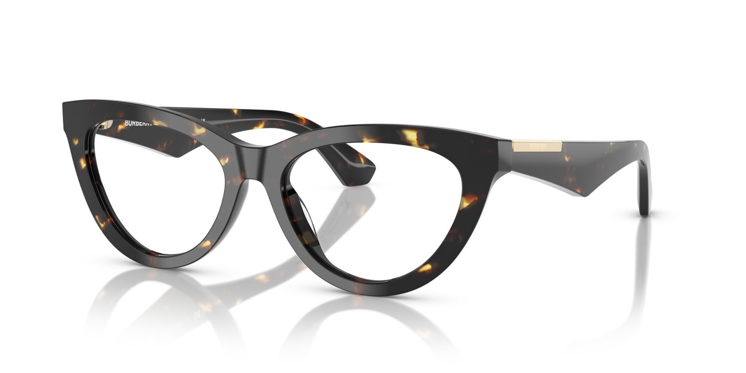 Occhiali da vista Burberry BE 2418U (4106) colore havana giallo forma cat eye lenti lente demo