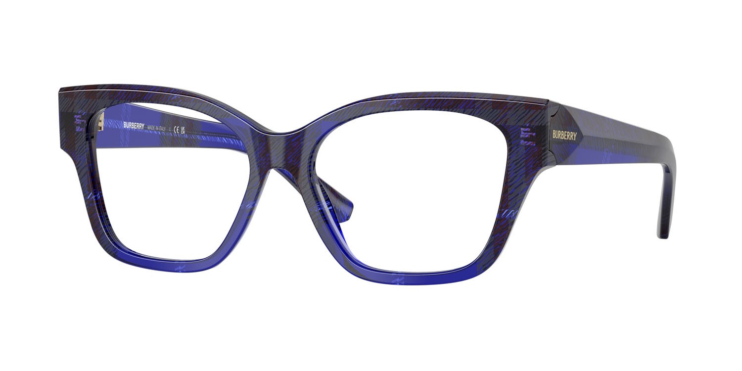 Occhiali da vista Burberry BE 2420 (4114) colore check blue forma cat eye lenti lente demo