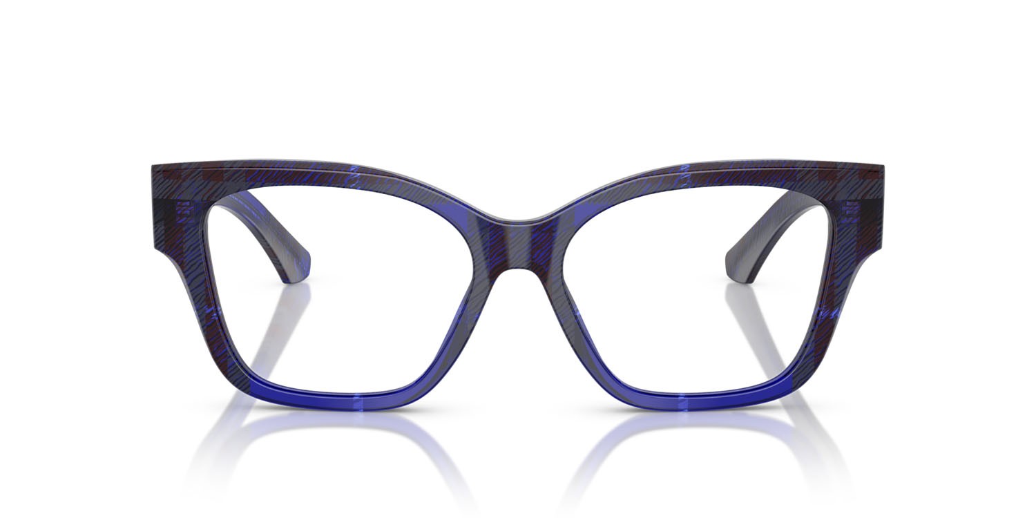 Occhiali da vista Burberry BE 2420 (4114) colore check blue forma cat eye lenti lente demo