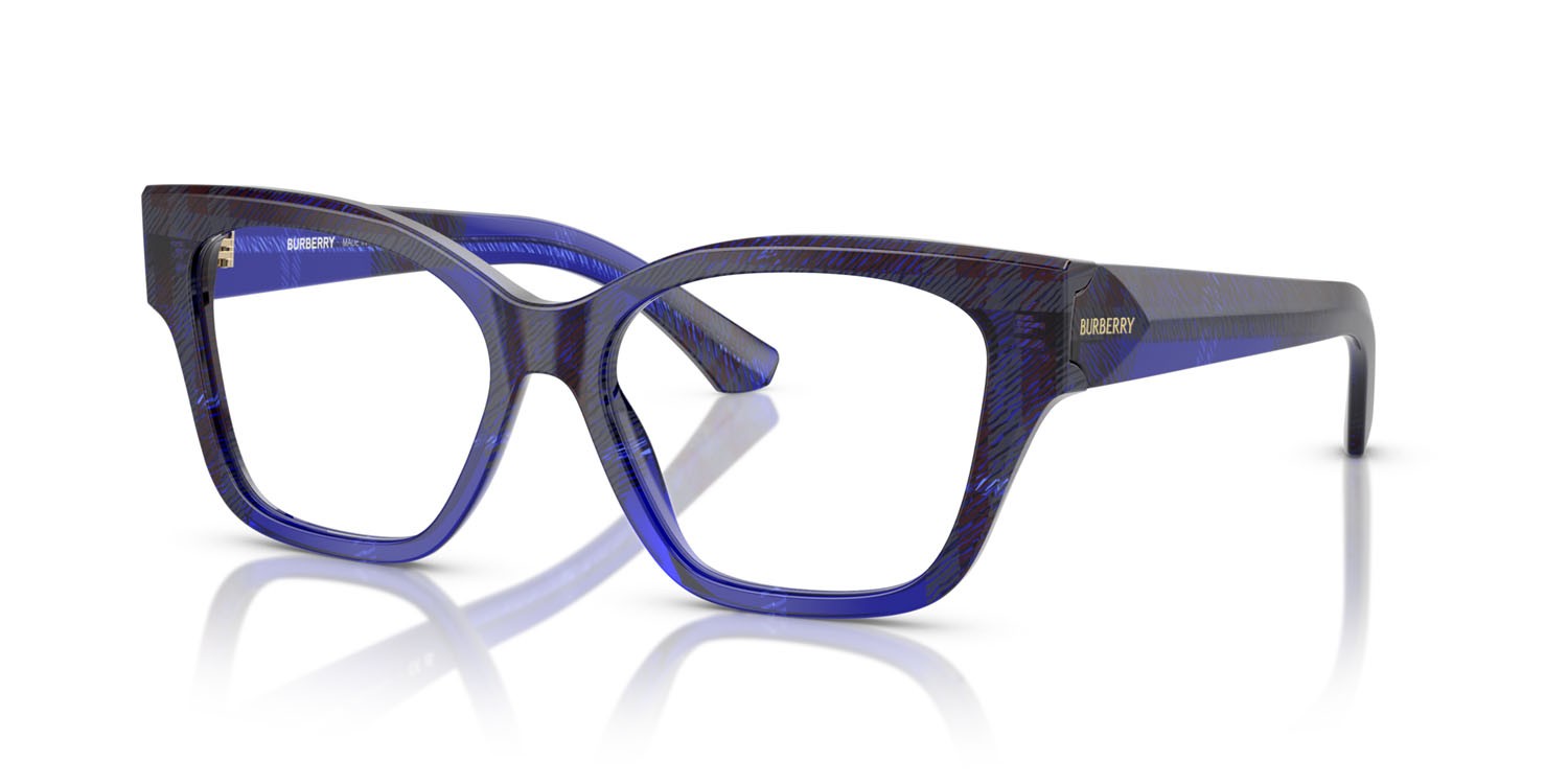 Occhiali da vista Burberry BE 2420 (4114) colore check blue forma cat eye lenti lente demo