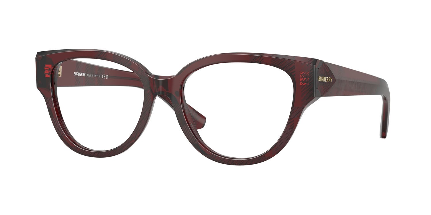 Occhiali da vista Burberry BE 2421 (4115) colore check red forma pantos lenti lente demo