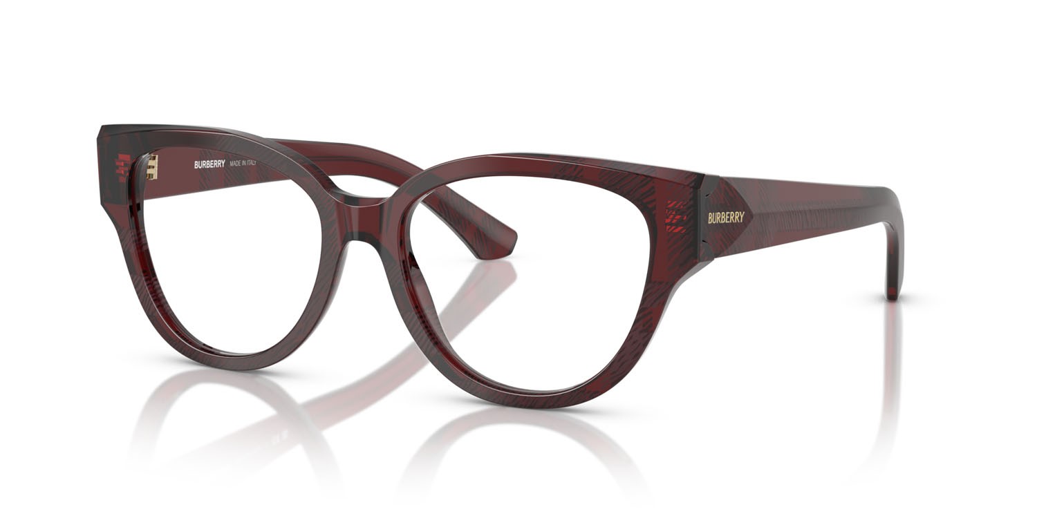 Occhiali da vista Burberry BE 2421 (4115) colore check red forma pantos lenti lente demo