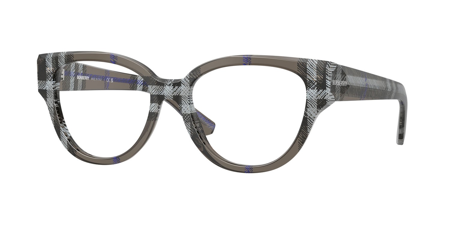 Occhiali da vista Burberry BE 2421 (4147) colore lichen check forma pantos lenti lente demo
