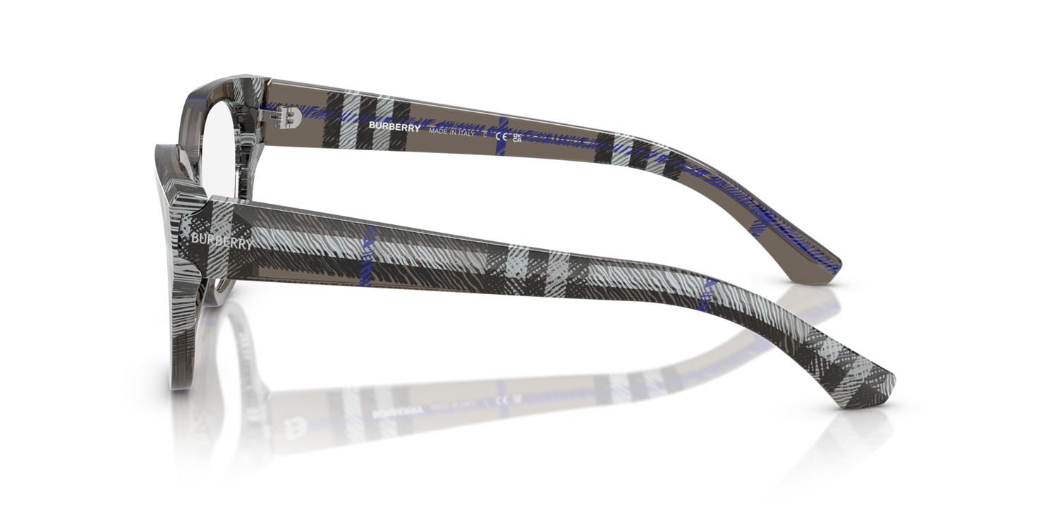 Occhiali da vista Burberry BE 2421 (4147) colore lichen check forma pantos lenti lente demo