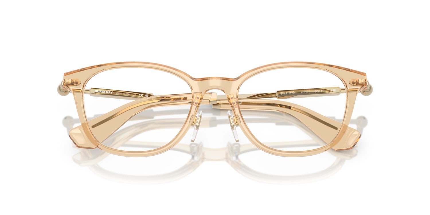 Occhiali da vista Burberry BE 2423D (4063) colore marrone forma quadrato lenti lente demo