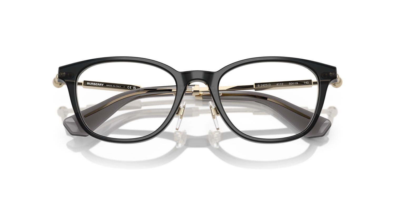Occhiali da vista Burberry BE 2423D (4112) colore grigio forma quadrato lenti lente demo