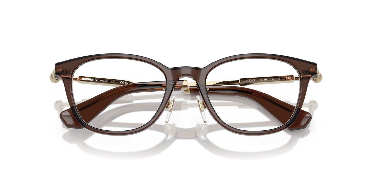 Occhiali da vista Burberry BE 2423D (4116) colore marrone forma quadrato lenti lente demo