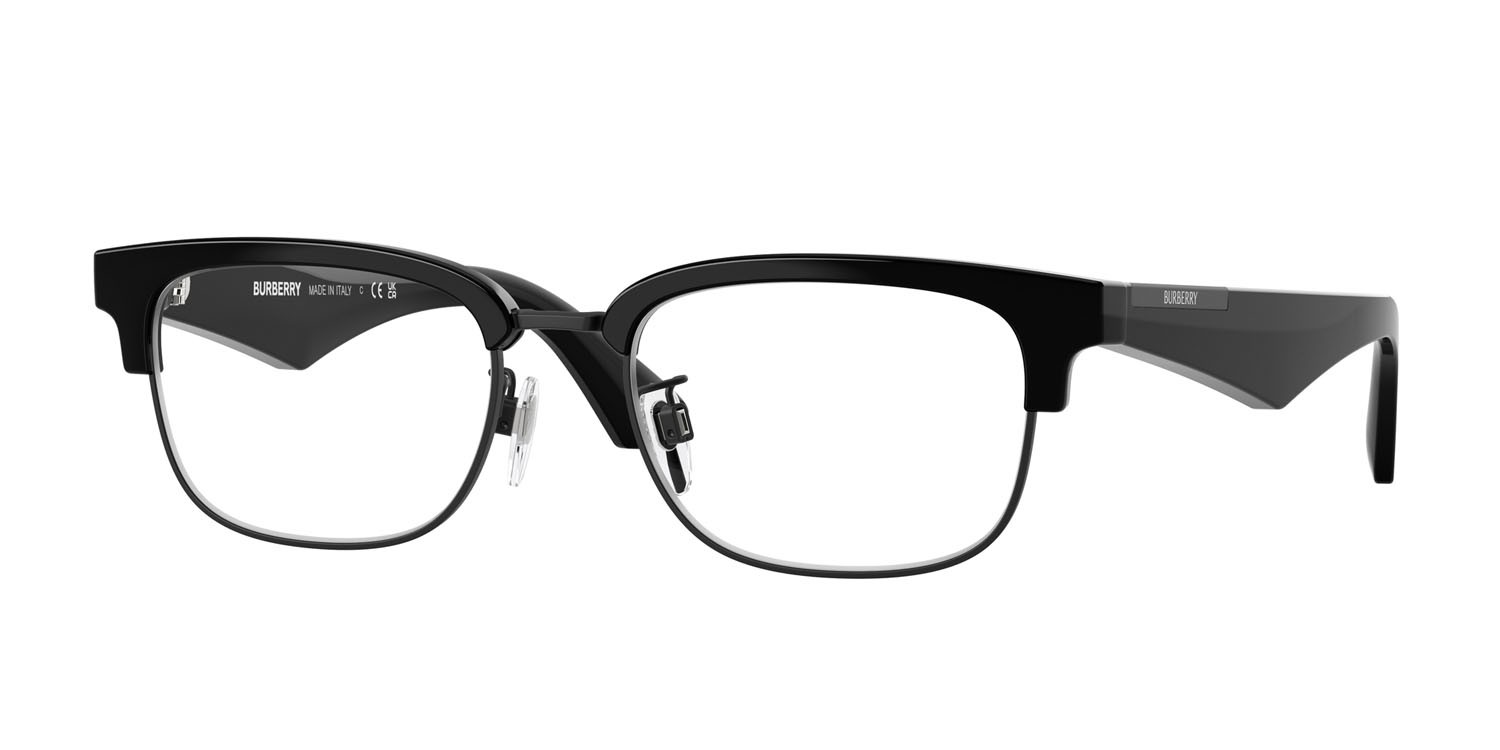 Occhiali da vista Burberry BE 2424D (3001) colore nero opaco forma quadrato lenti lente demo