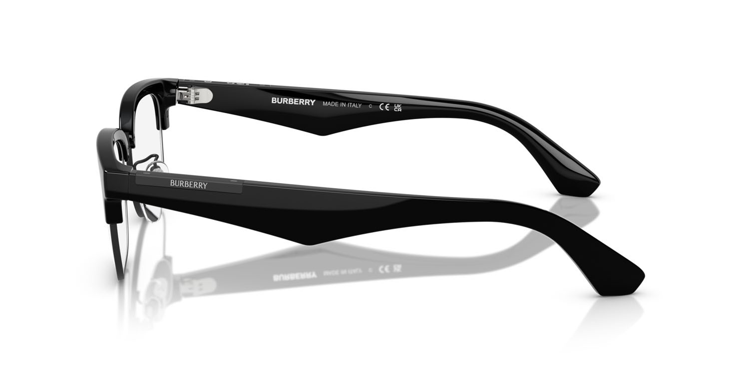 Occhiali da vista Burberry BE 2424D (3001) colore nero opaco forma quadrato lenti lente demo