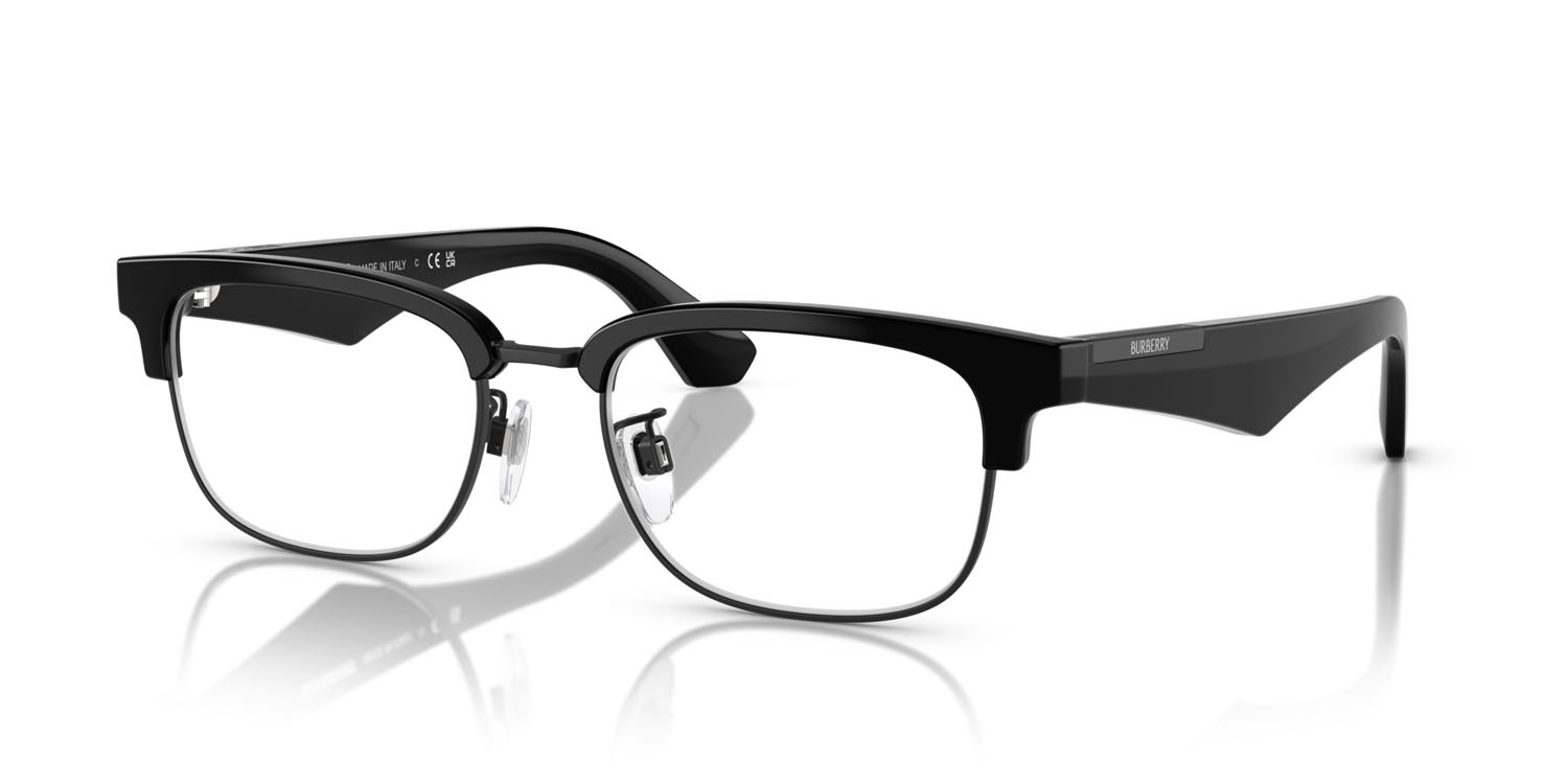 Occhiali da vista Burberry BE 2424D (3001) colore nero opaco forma quadrato lenti lente demo