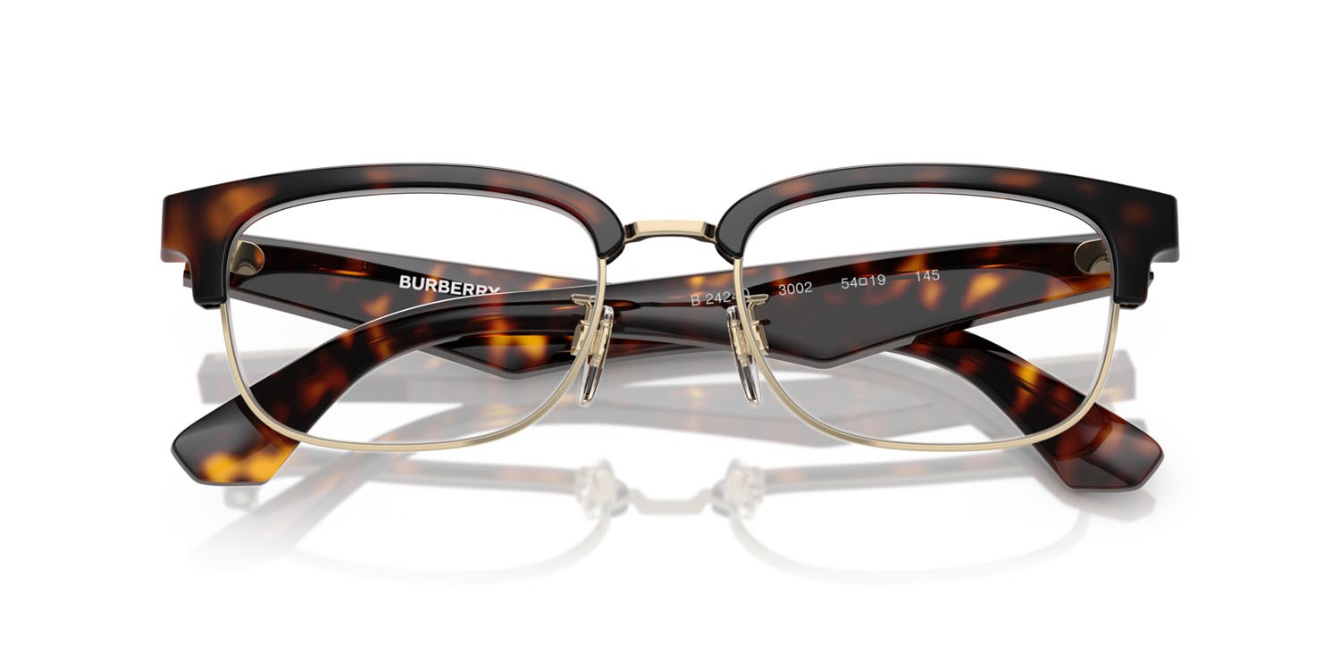 Brillen Burberry BE 2424D (3002) farbe oro chiaro form quadratisch gläser lente demo