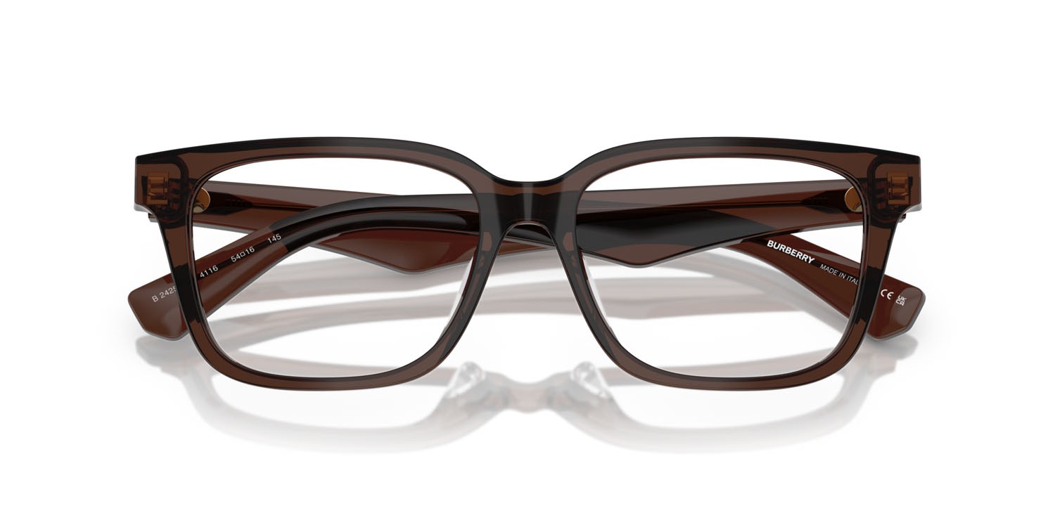Occhiali da vista Burberry BE 2425D (4116) colore marrone forma quadrato lenti lente demo