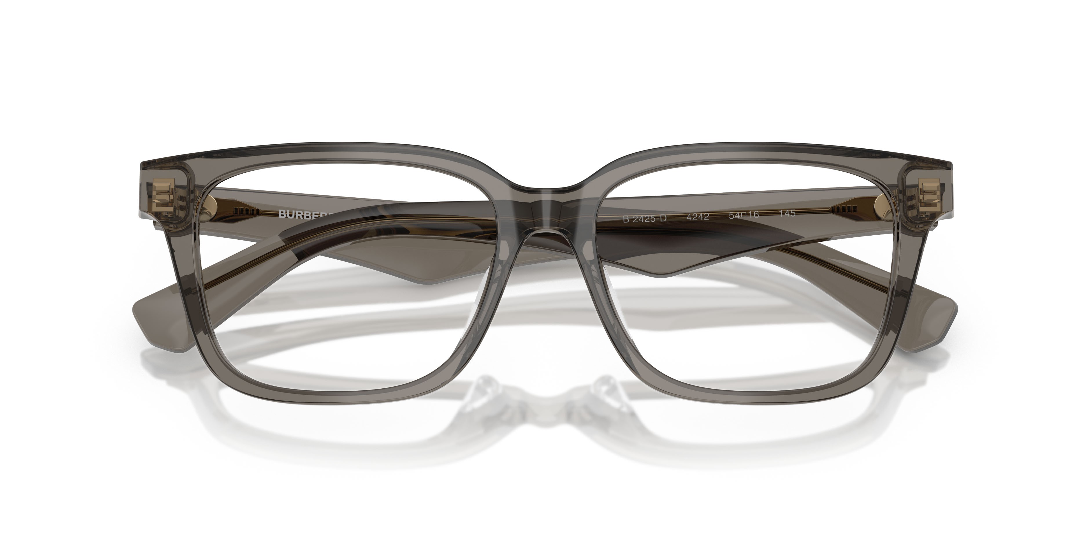 Occhiali da vista Burberry BE 2425D (4242) colore grigio forma quadrato lenti lente demo