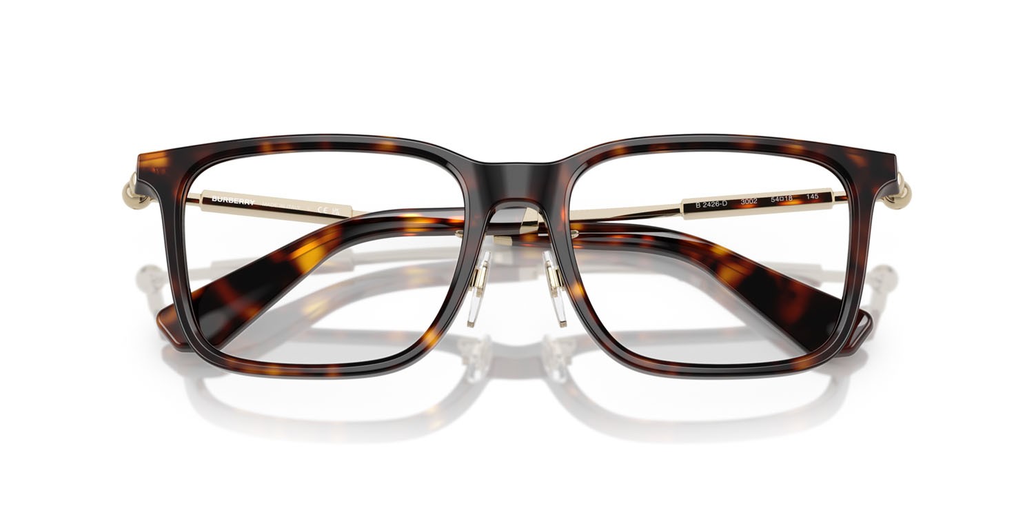 Brillen Burberry BE 2426D (3002) farbe havana scuro form quadratisch gläser lente demo