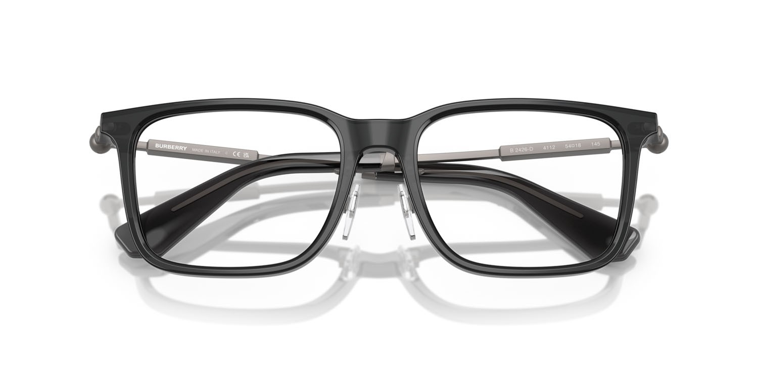 Occhiali da vista Burberry BE 2426D (4112) colore grigio forma quadrato lenti lente demo