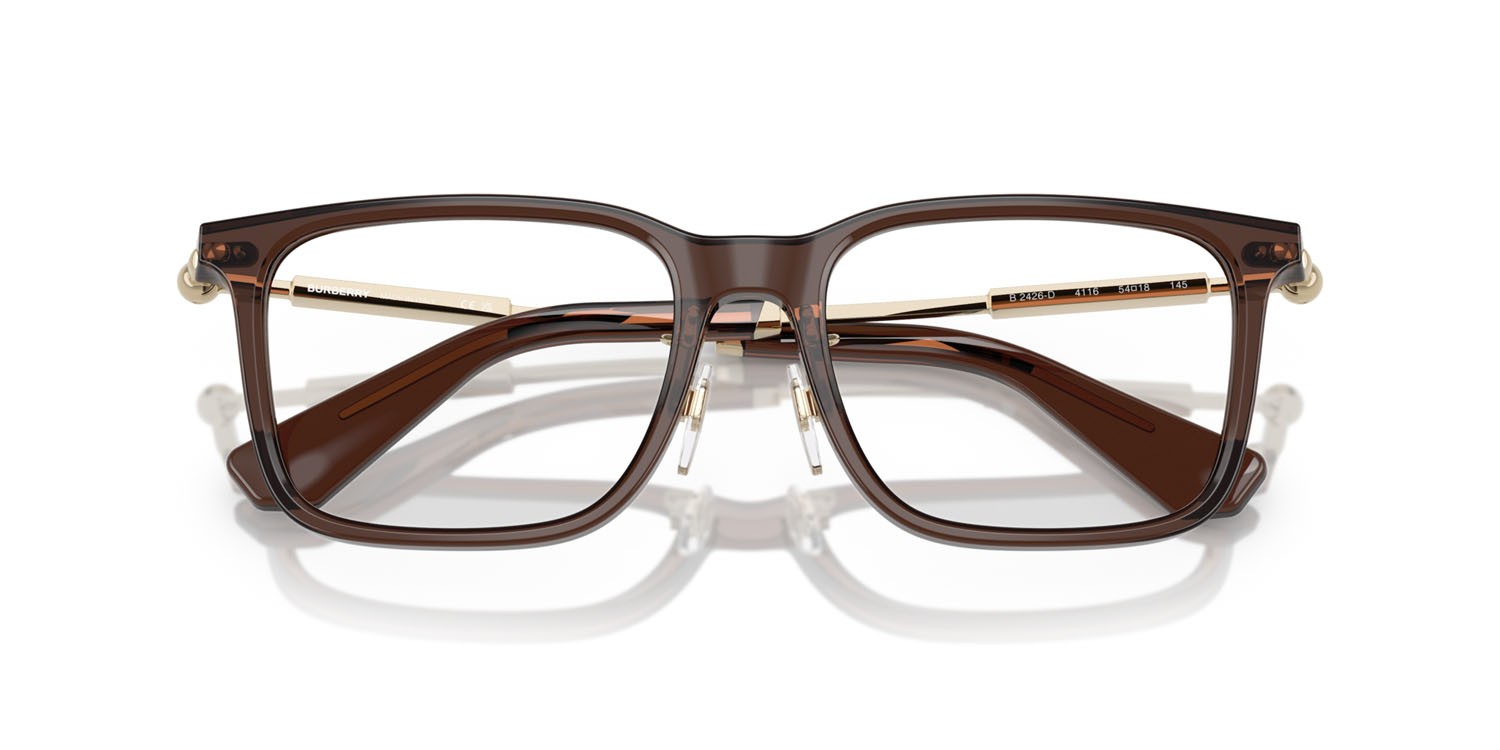 Occhiali da vista Burberry BE 2426D (4116) colore marrone forma quadrato lenti lente demo