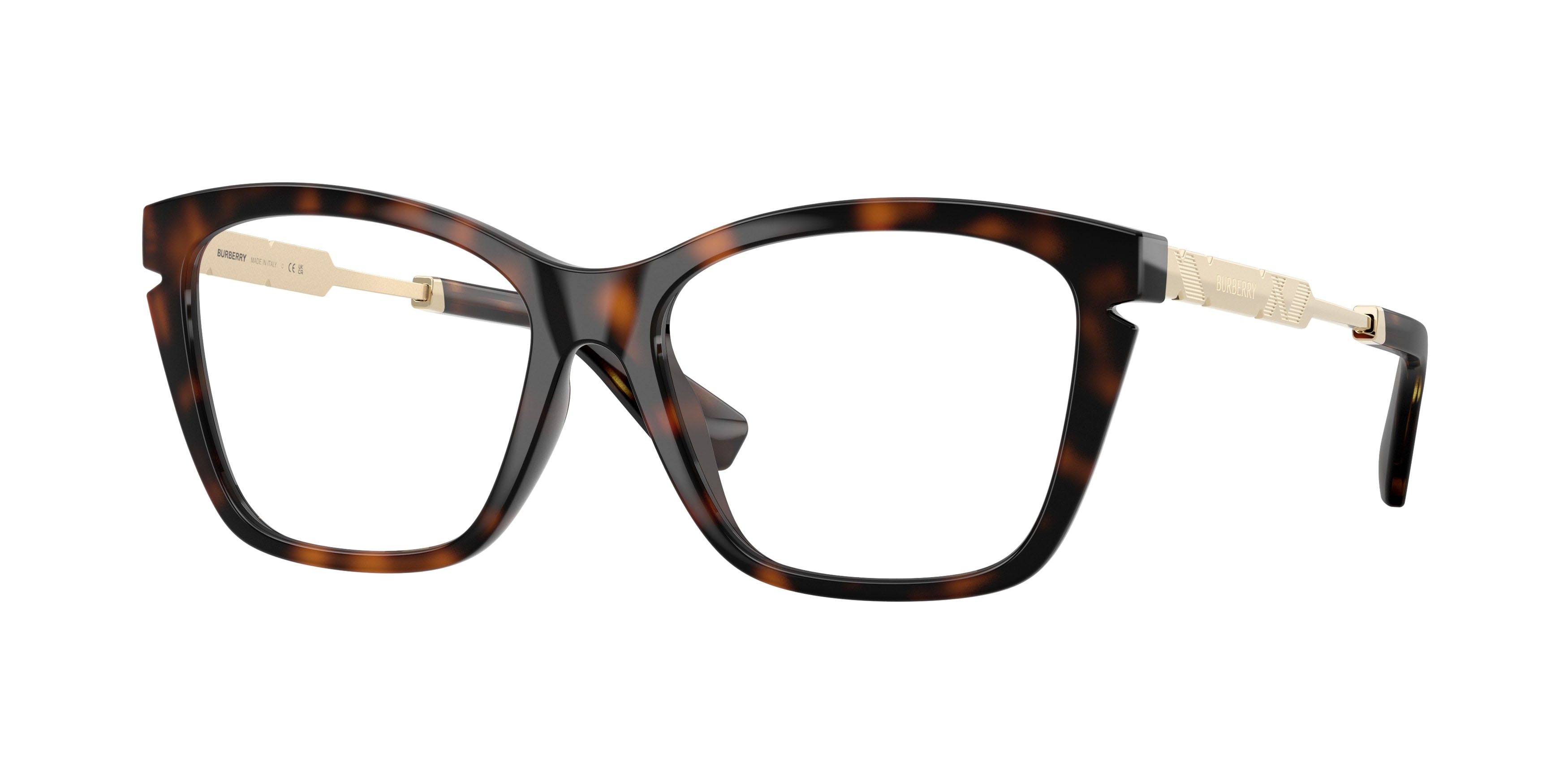 Occhiali da vista Burberry BE 2427U (3002) colore havana scuro forma cat eye lenti lente demo