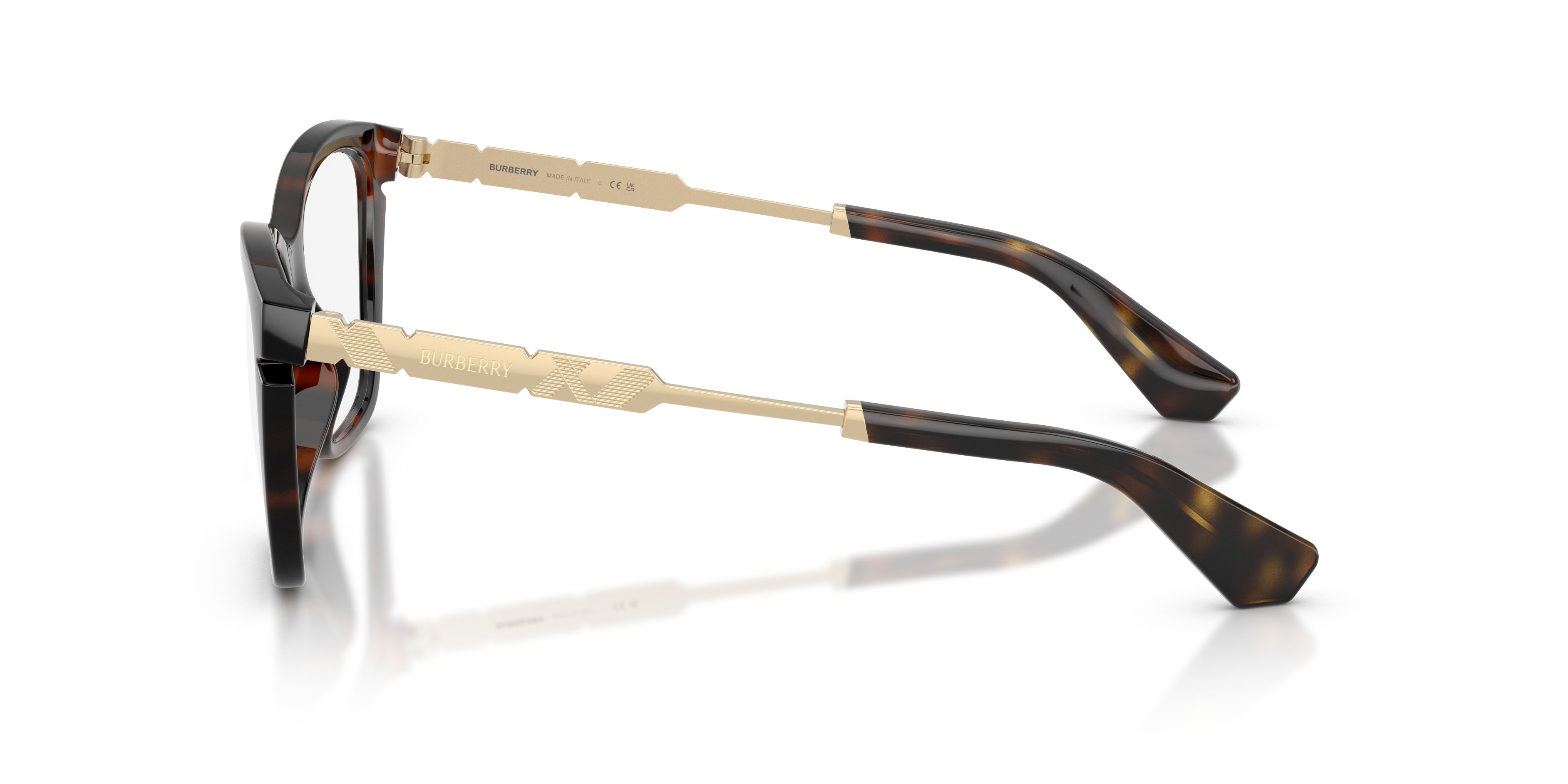 Occhiali da vista Burberry BE 2427U (3002) colore havana scuro forma cat eye lenti lente demo
