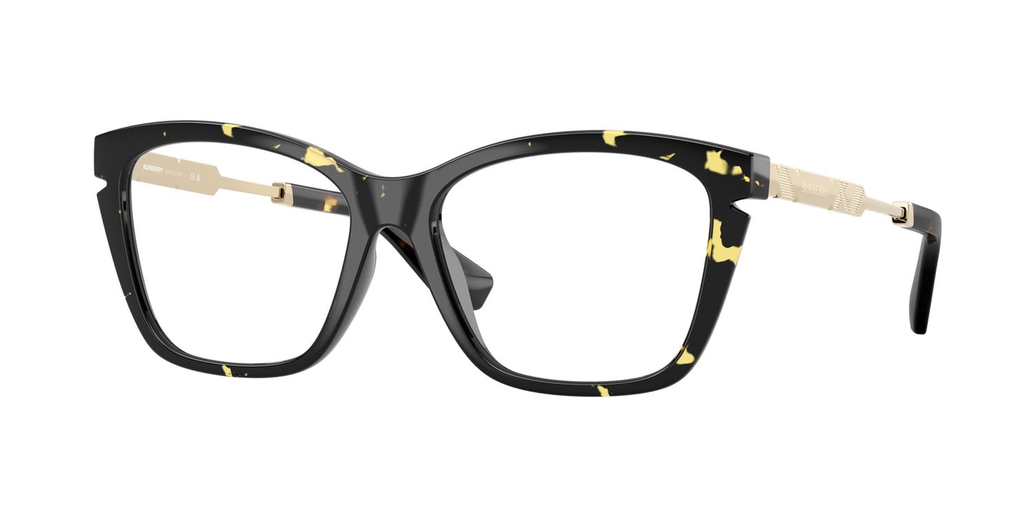 Occhiali da vista Burberry BE 2427U (4106) colore havana giallo forma cat eye lenti lente demo