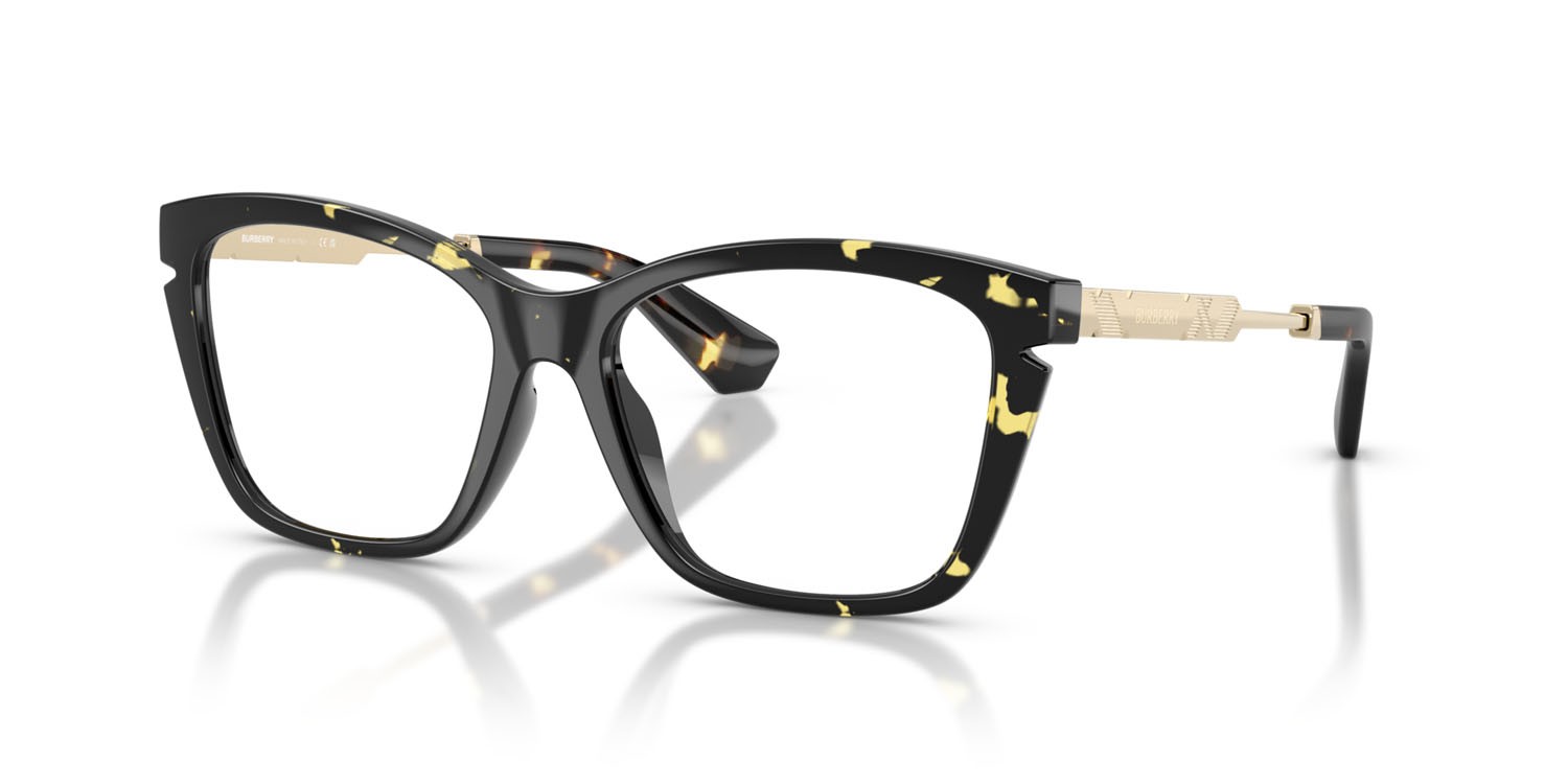 Occhiali da vista Burberry BE 2427U (4106) colore havana giallo forma cat eye lenti lente demo