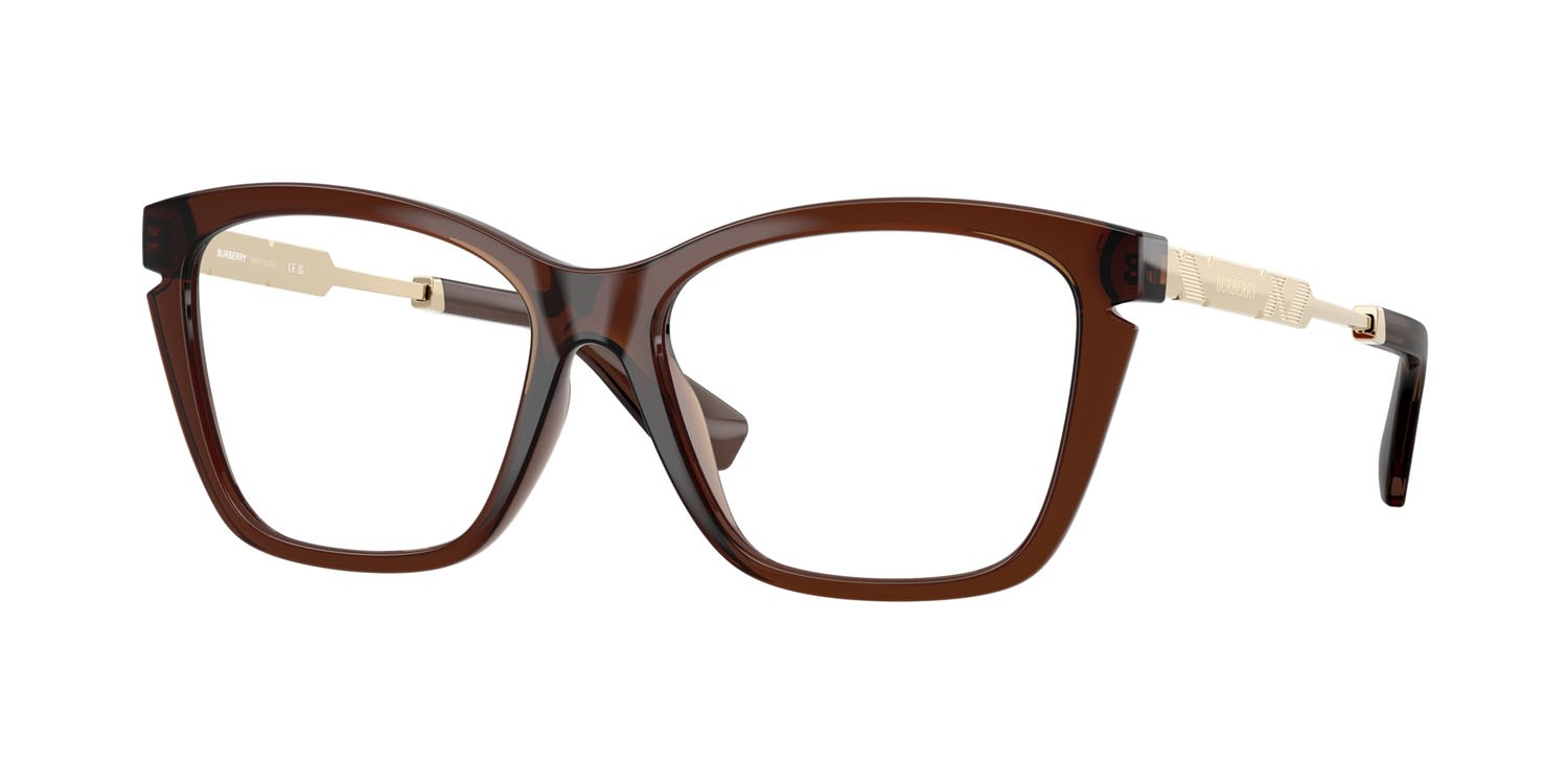 Occhiali da vista Burberry BE 2427U (4116) colore marrone forma cat eye lenti lente demo