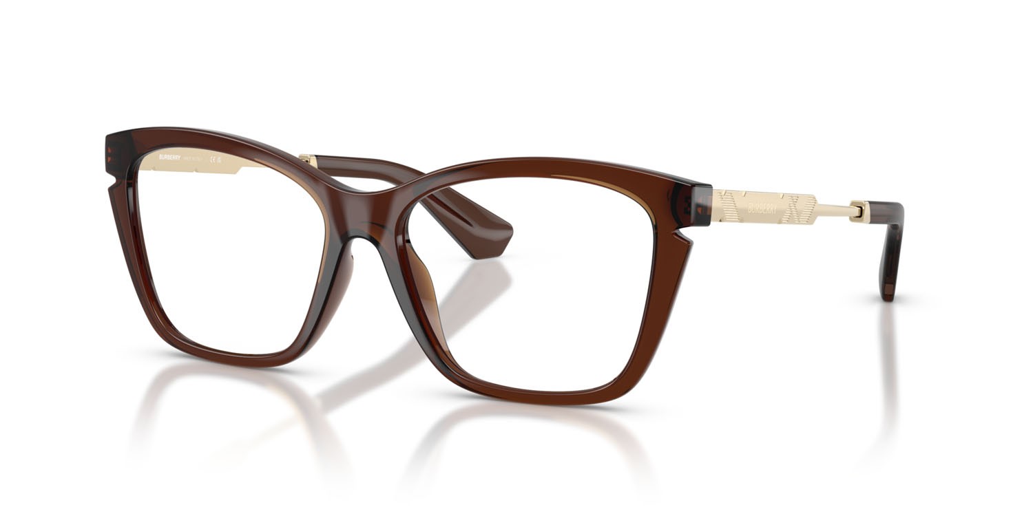 Occhiali da vista Burberry BE 2427U (4116) colore marrone forma cat eye lenti lente demo
