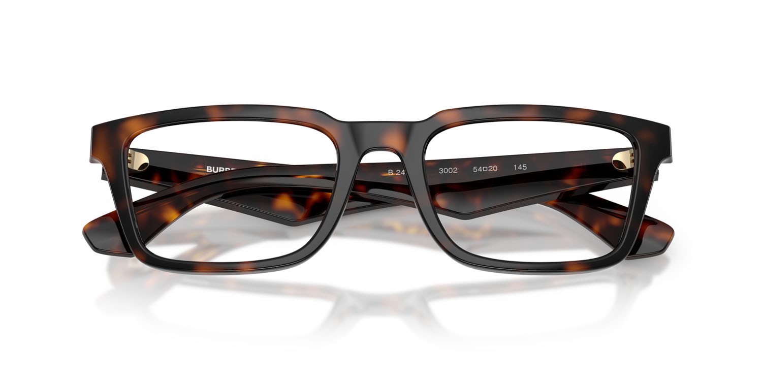 Occhiali da vista Burberry BE 2428U (3002) colore havana scuro forma rettangolare lenti lente demo