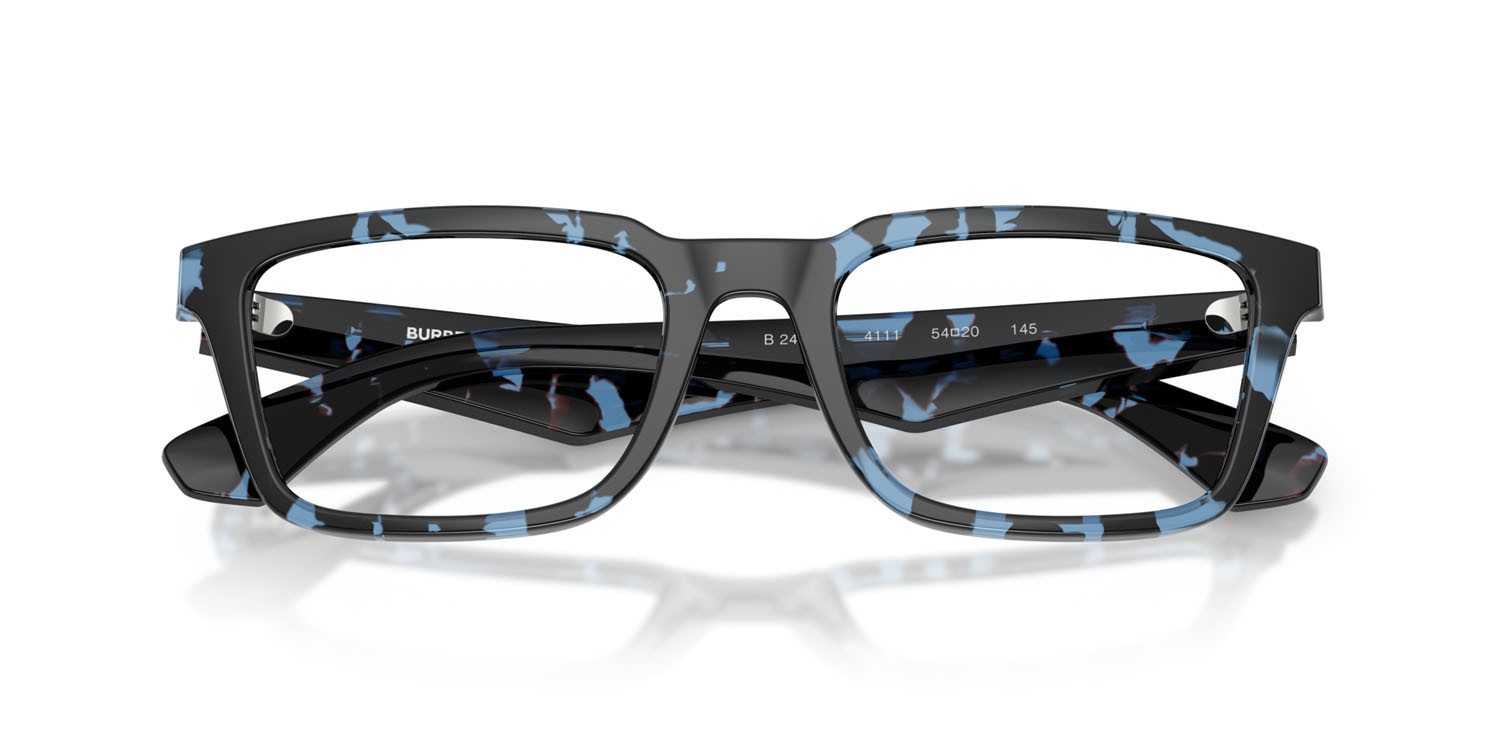Occhiali da vista Burberry BE 2428U (4111) colore blu havana forma rettangolare lenti lente demo