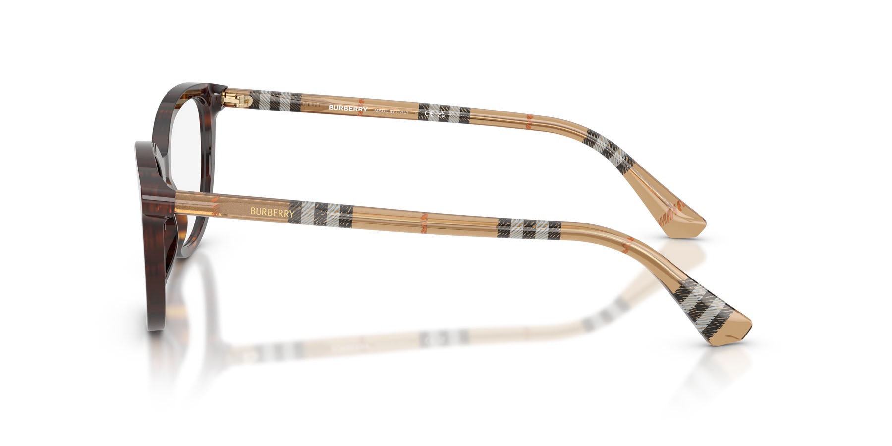 Occhiali da vista Burberry BE 2431 (4216) colore havana scuro forma cat eye lenti lente demo