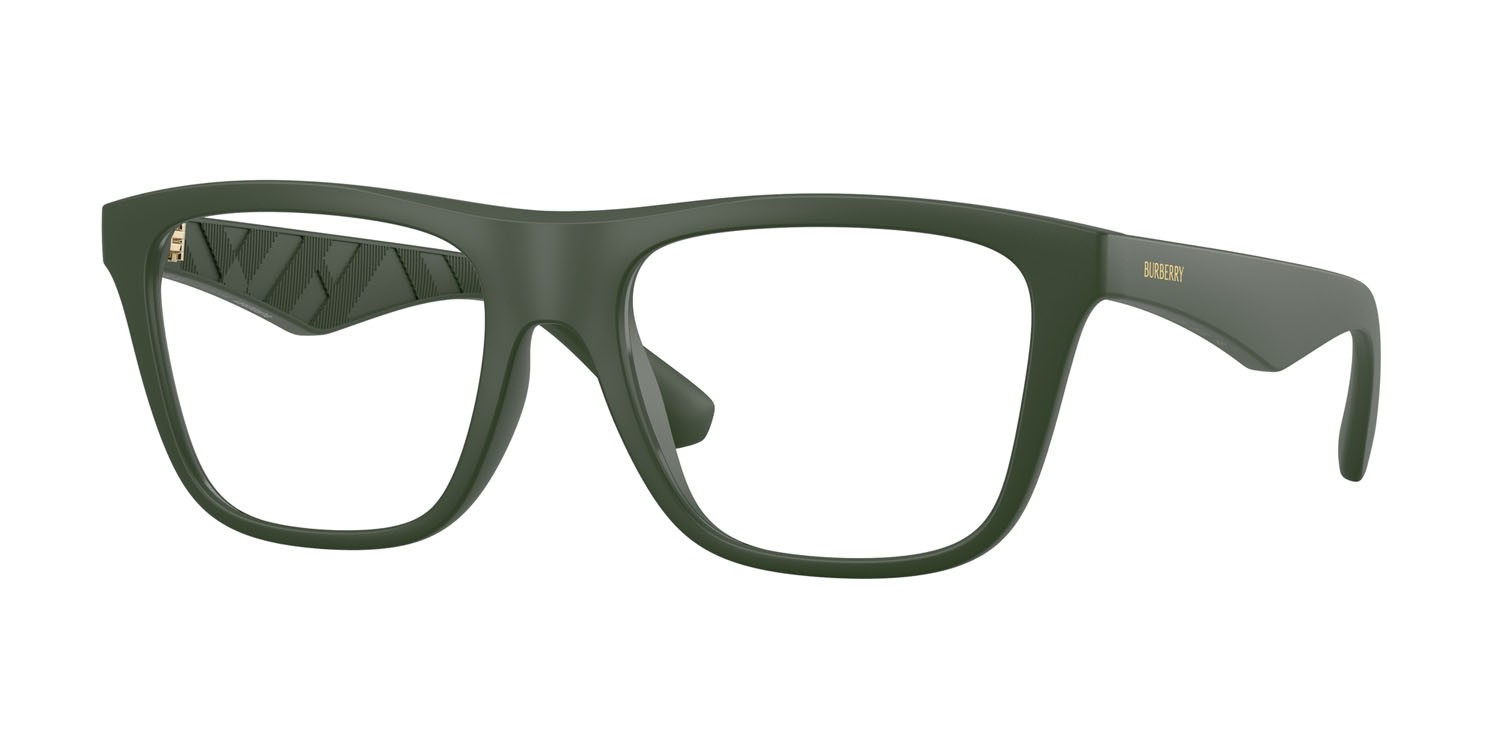 Occhiali da vista Burberry BE 2432U (4170) colore verde opaco forma quadrato lenti lente demo
