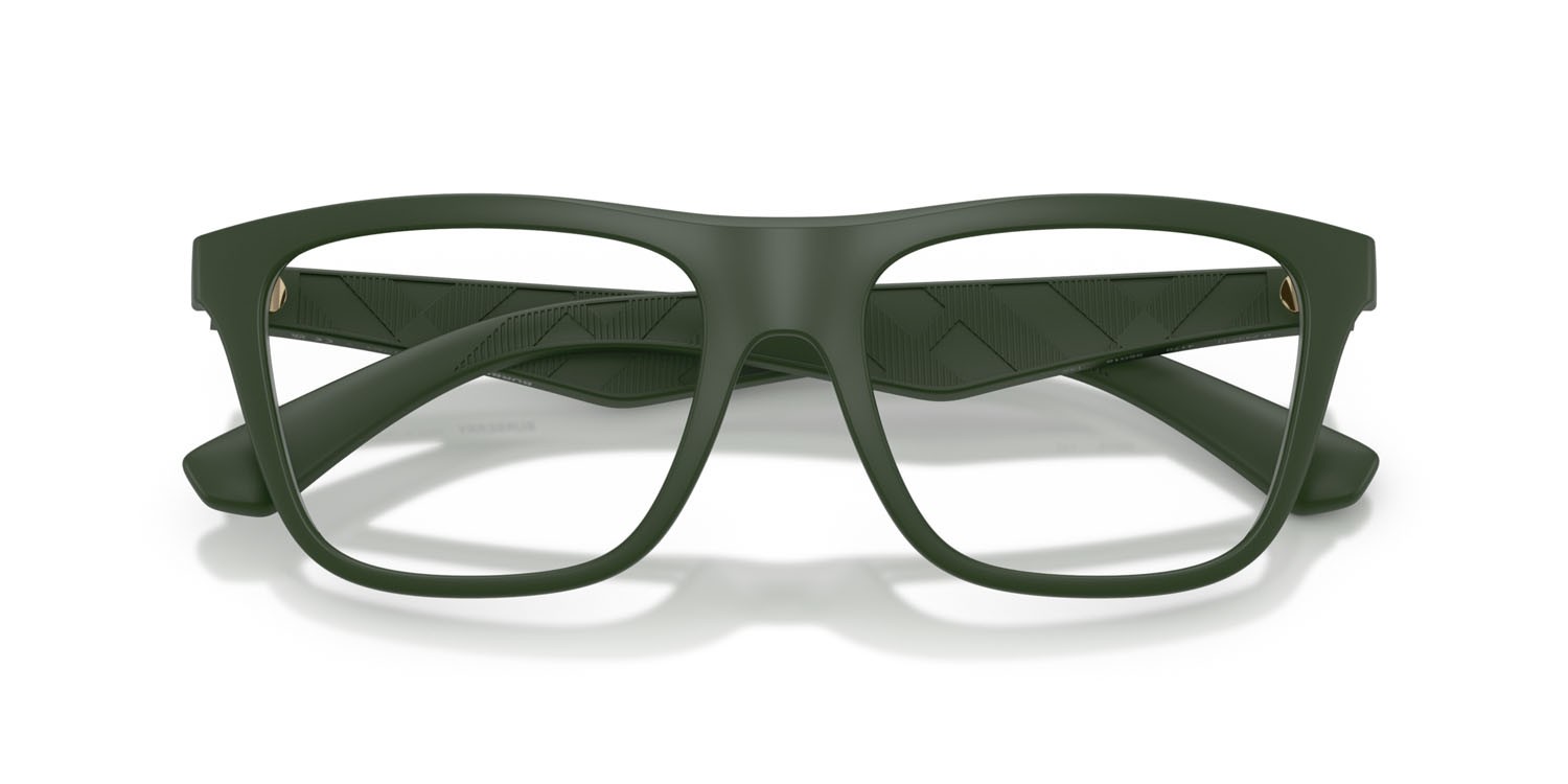 Occhiali da vista Burberry BE 2432U (4170) colore verde opaco forma quadrato lenti lente demo