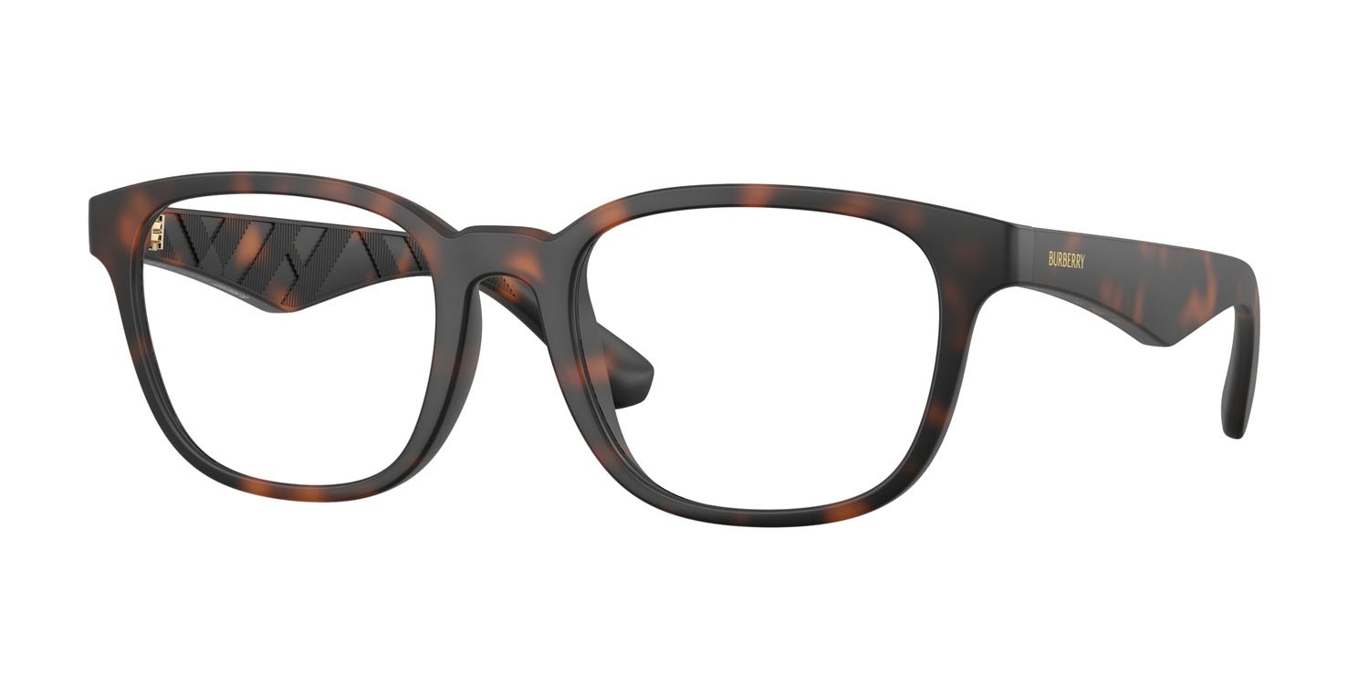 Occhiali da vista Burberry BE 2433U (3536) colore havana scuro opaco forma quadrato lenti lente demo
