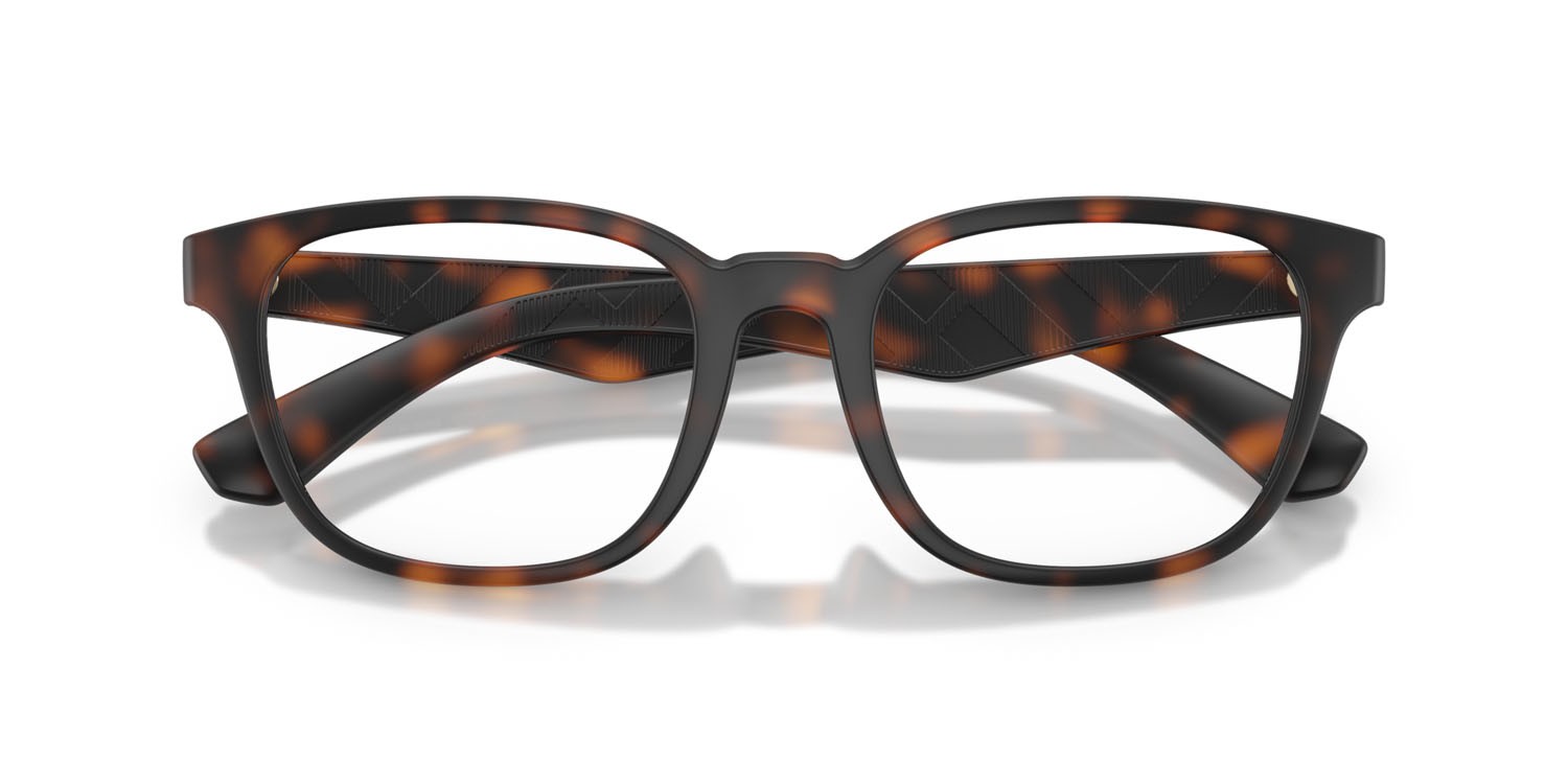 Occhiali da vista Burberry BE 2433U (3536) colore havana scuro opaco forma quadrato lenti lente demo
