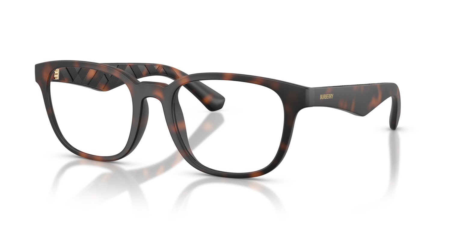 Occhiali da vista Burberry BE 2433U (3536) colore havana scuro opaco forma quadrato lenti lente demo