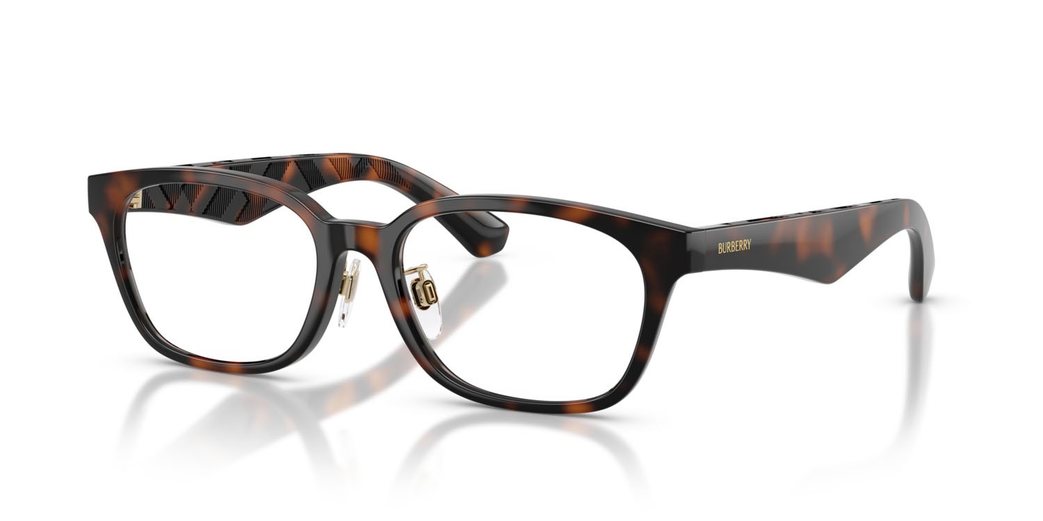 Occhiali da vista Burberry BE 2436D (3002) colore havana scuro forma rettangolare lenti lente demo